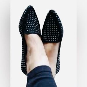 Time and Tru Black Studded Flats